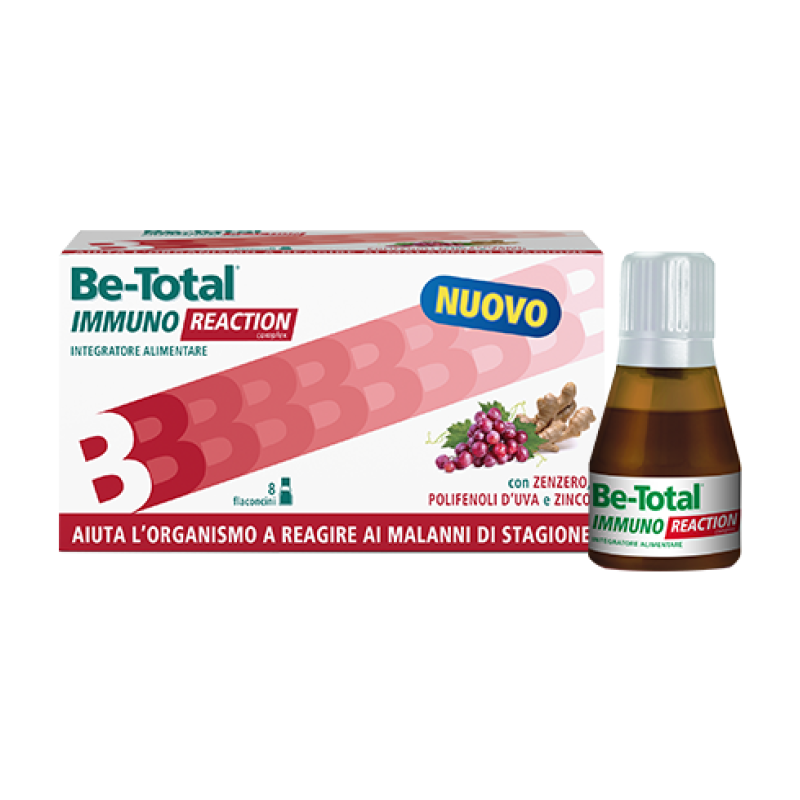 BeTotal Immuno Reaction - Integratore alimentare per i primi sintomi dei malanni di stagione - 8 flaconcini