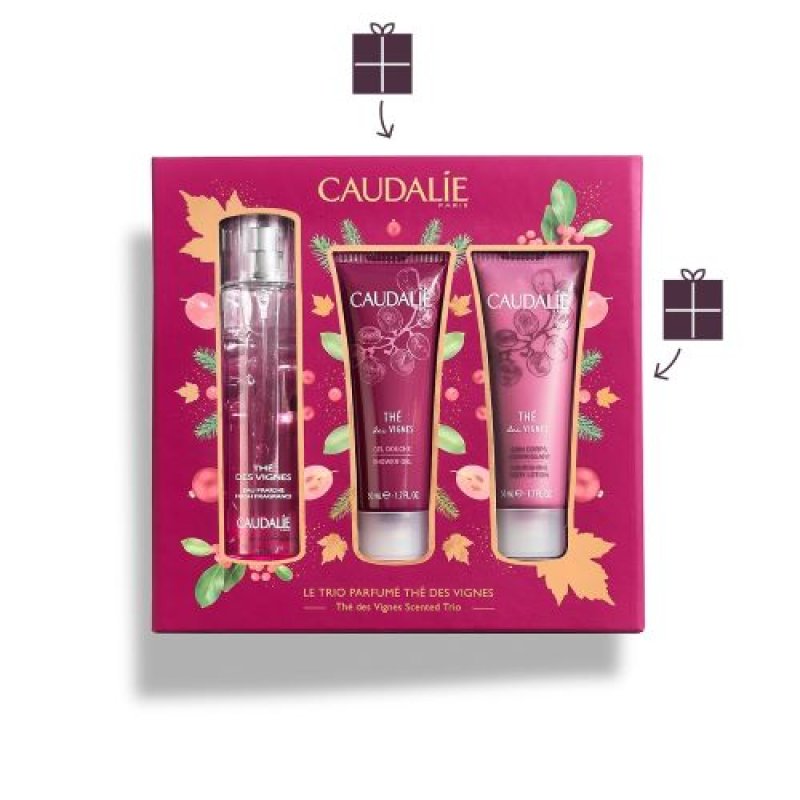 Caudalie Cofanetto Profumato The Des Vignes - Acqua Fresca The Des Vignes 50 ml + Trattamento Corpo 50 ml + Gel Doccia 50 ml