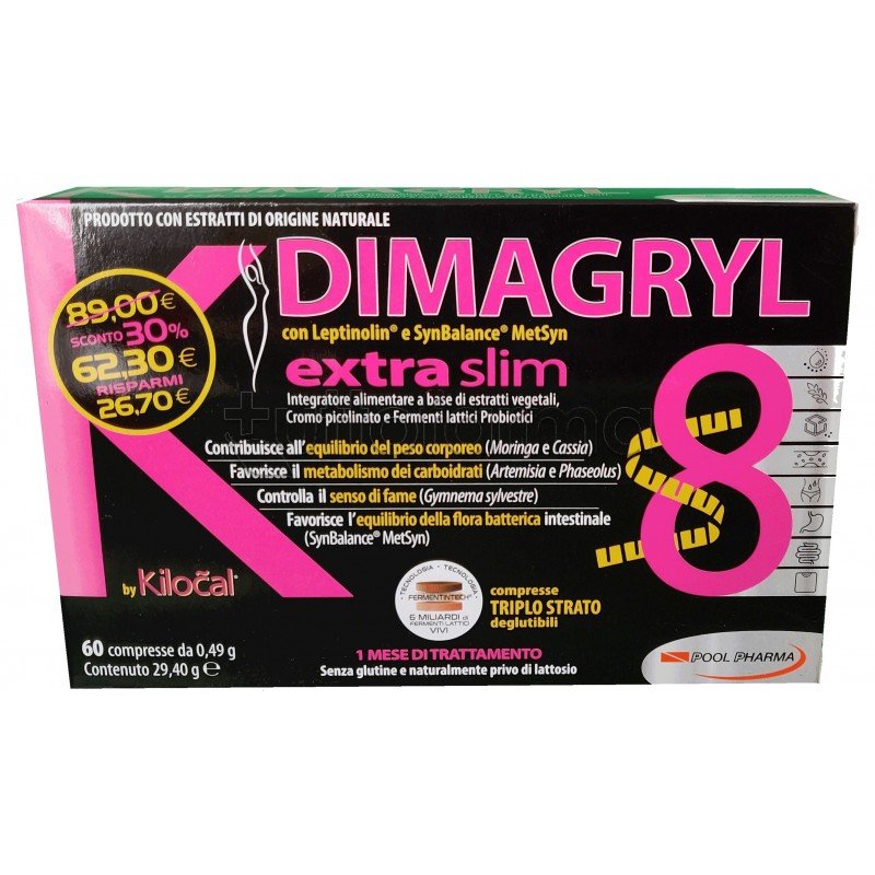 Kilocal K Dimagryl Extra Slim - Integratore per il controllo del peso corporeo - 60 compresse