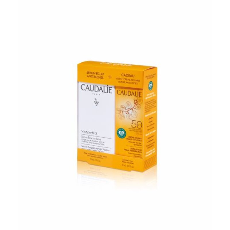 Caudalie Cofanetto Vinoperfect Siero Antimacchie da 30 ml + Crema Solare Viso Antirughe SPF50+ 25 ml