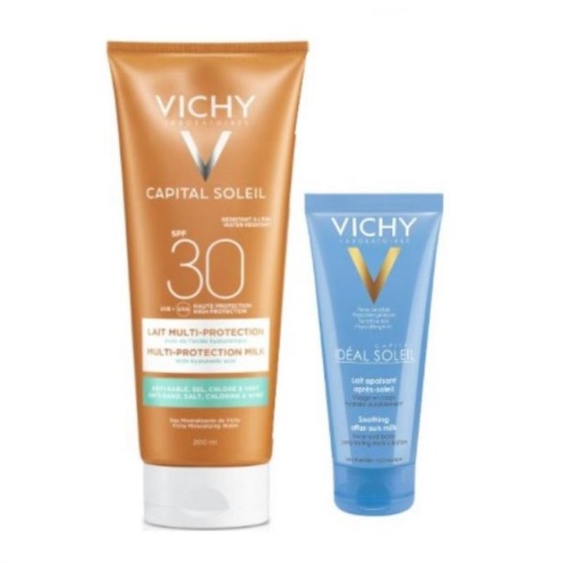 Capital Soleil Latte Solare SPF 30 + Ideal Soleil Doposole - Kit protezione solare alta e latte doposole lenitivo