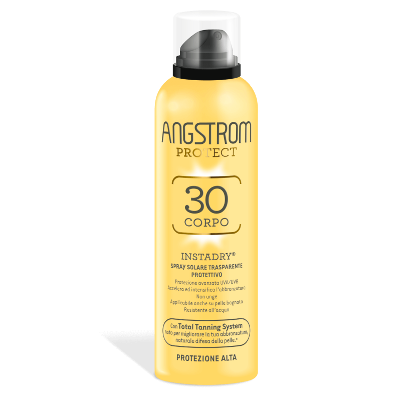 Angstrom Instadry Spray Trasparente Corpo SPF 30 Protezione Solare Alta 150 ml