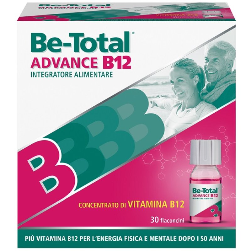 BeTotal Advance B12 - Integratore alimentare per stanchezza fisica e mentale - 30 flaconcini