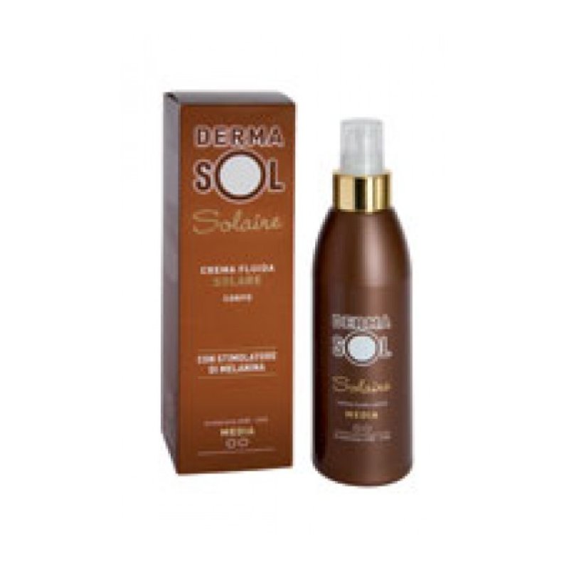 DERMASOL Solaire Crema Corpo Fluida con Stimolatore di Melanina Protezione Solare Media 125 ml