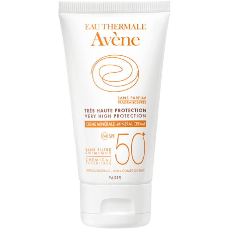 Eau Thermale Avene Crema Schermo Minerale SPF 50+ - Protezione Solare Molto Alta per pelli intolleranti - 50 ml