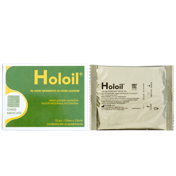 HOLOIL Garze Medicate cm10x10 10 pezzi