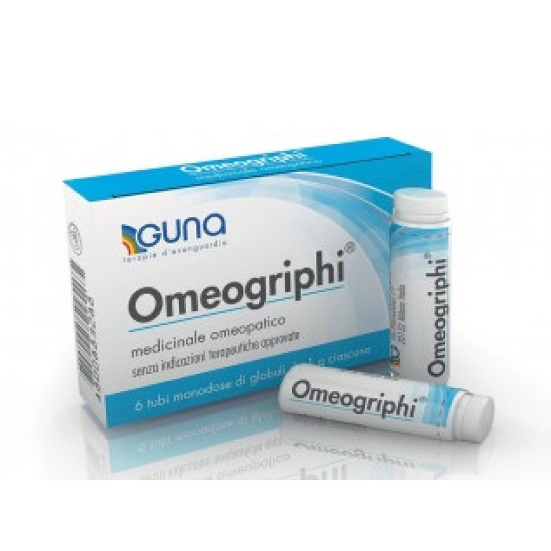 Omeogriphi - Medicinale omeopatico per la prevenzione ed il trattamento dell'influenza - 6 Tubi monodose di globuli da 1 g