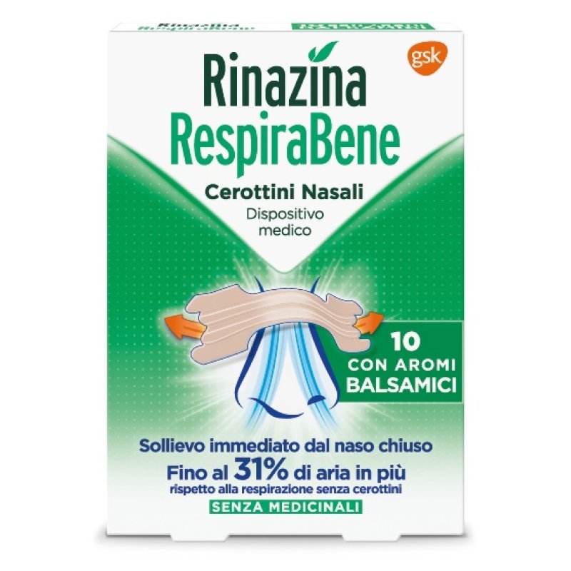 Rinazina Respirabene Cerotto Nasale Balsamico Adulti 10 cerotti