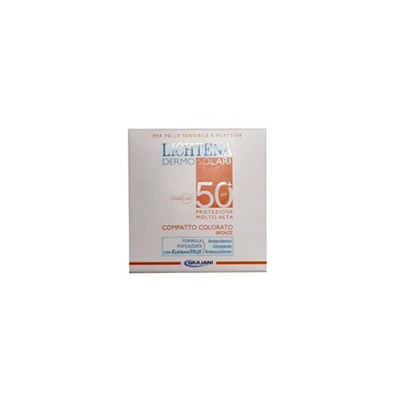 Lichtena DermoSolari Compatto Colorato SPF 50+ - Protezione solare per pelle sensibile e reattiva - Colore Bronze - 10 g