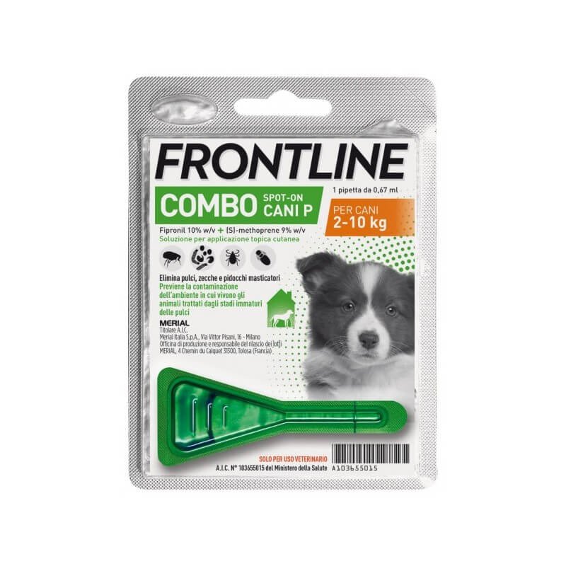 Frontline Combo Cani da 2 a 10 Kg - Pipette antiparassitarie - 1 Pipetta monodose da 0,67 ml