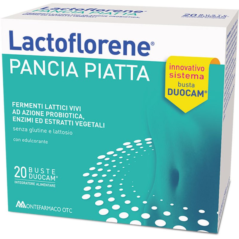 Lactoflorene PANCIA PIATTA - Integratore a base di fermenti lattici vivi - 20 buste