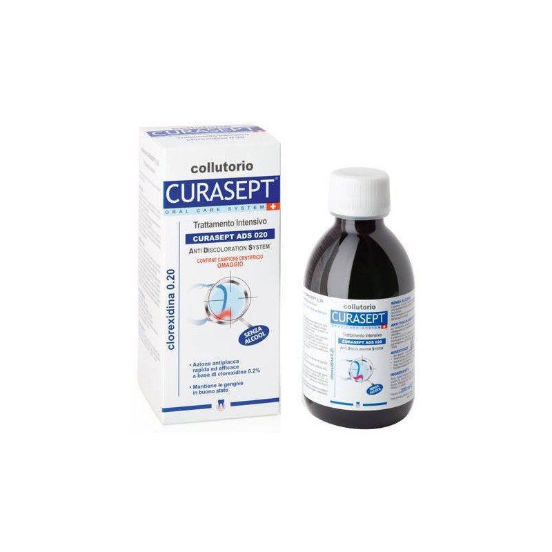 Curasept ADS Collutorio con Clorexidina 0,20 - Trattamento intensivo antibatterico ed antiplacca - 200 ml