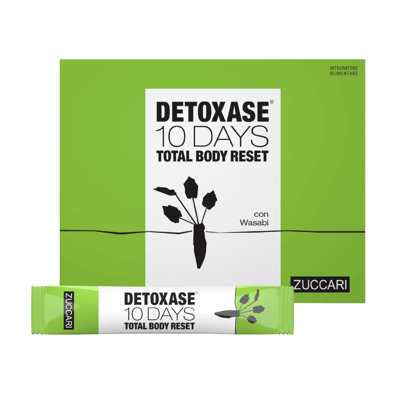 Detoxase 10 Days Total Body Reset - Integratore drenante e depurativo intenso - 10 bustine