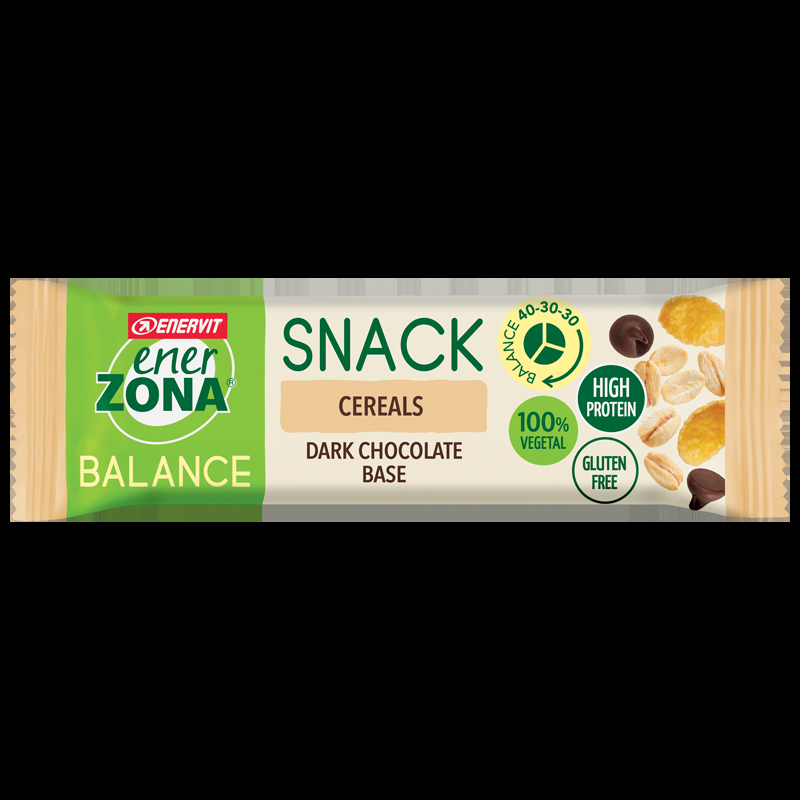 EnerZona Balance Snack Cereals - Barretta ricca di proteine e fibre - Gusto cioccolato e cereali - 25 g