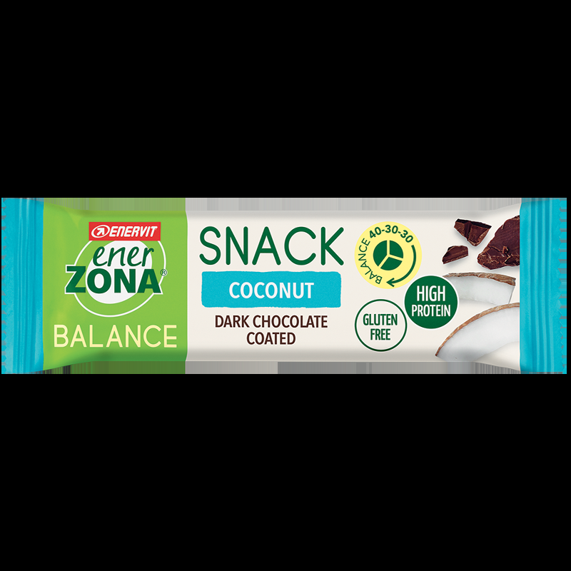 EnerZona Balance Snack Coconut - Barretta ricca di proteine e fibre - Gusto cocco - 33 g