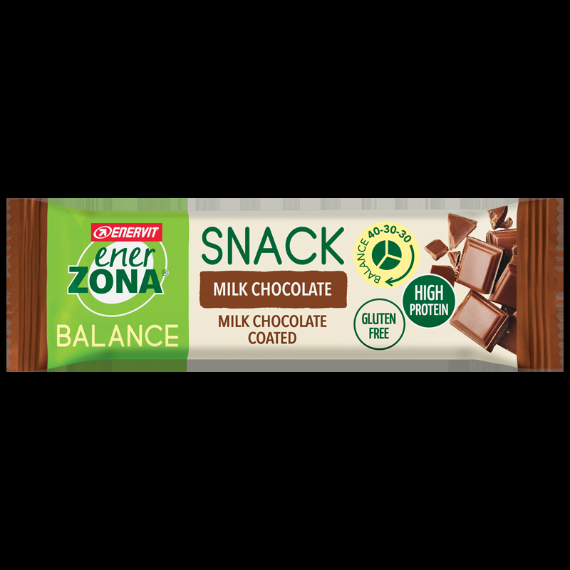 EnerZona Balance Snack Milk Chocolate - Barretta ricca di proteine e fibre - Gusto cioccolato al latte - 33 g