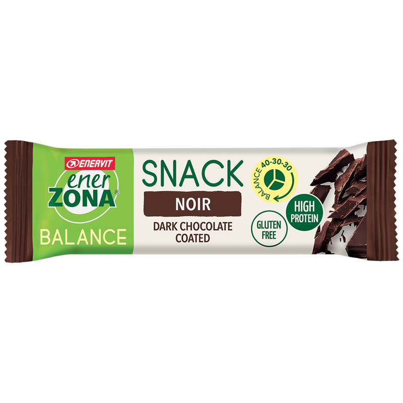 EnerZona Balance Snack Noir - Barretta ricca di proteine e fibre - Gusto cioccolato fondente - 33 g
