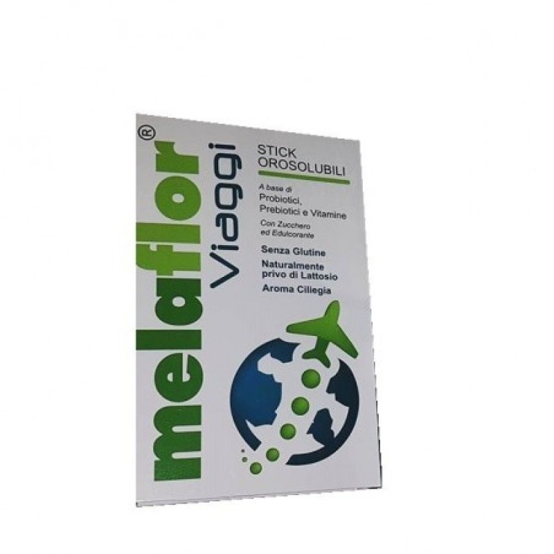 Melaflor Viaggi - Integratore per l'equilibrio della flora batterica intestinale - 12 stick orosolubili