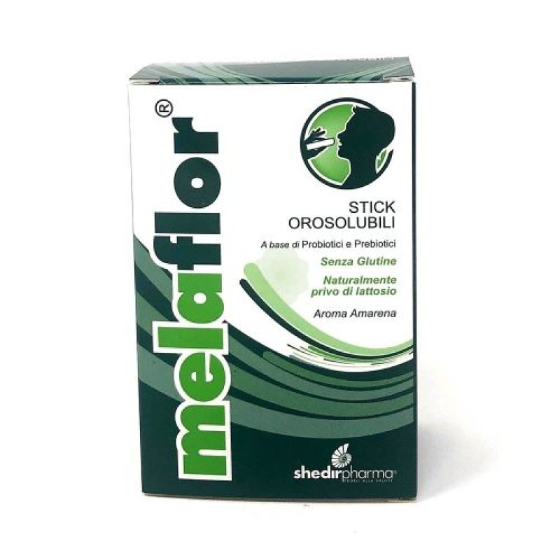 Melaflor - Integratore per l'equilibrio della flora batterica intestinale - 14 stick orosolubili