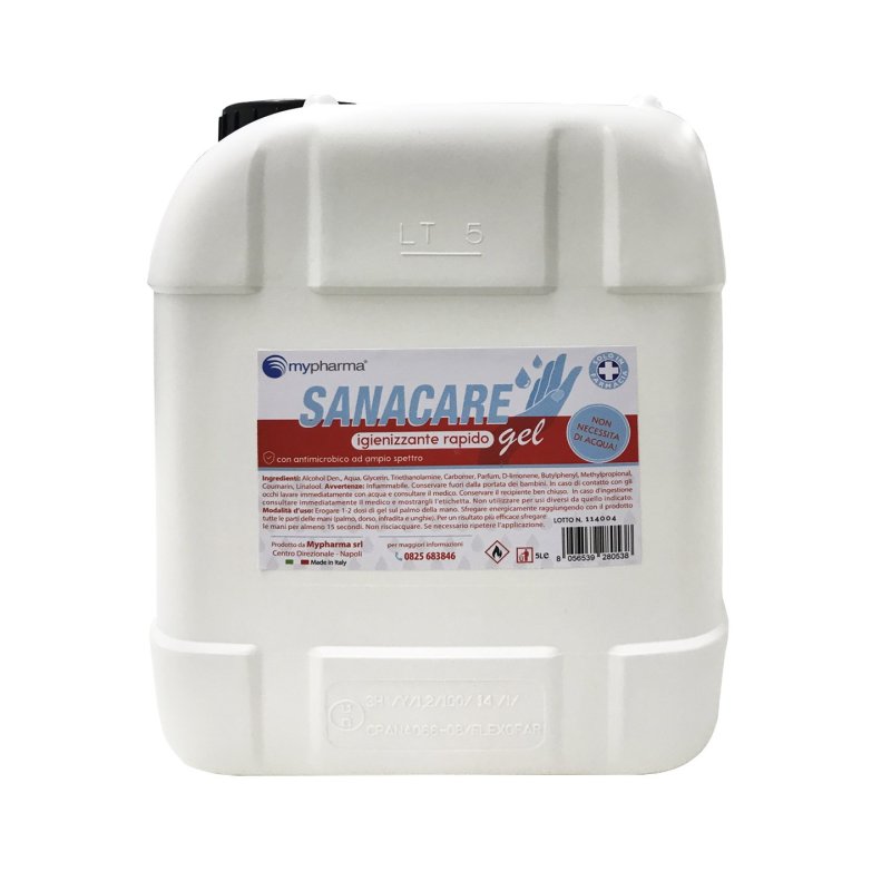 Sanacare Gel Antibatterico - Igienizzante Mani Rapido - 5 litri