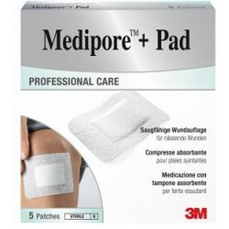 MEDIPORE+PAD Med.10x20cm 5pz