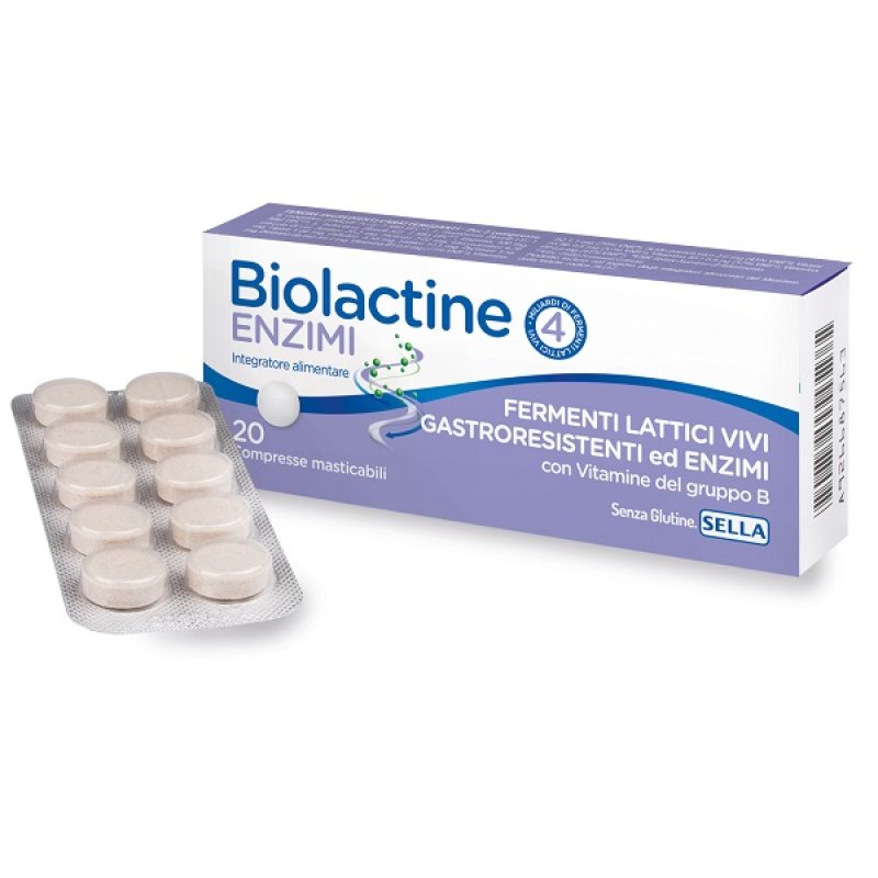 Biolactine Enzimi - Integratore con enzimi a funzione digestiva - 20 compresse masticabili