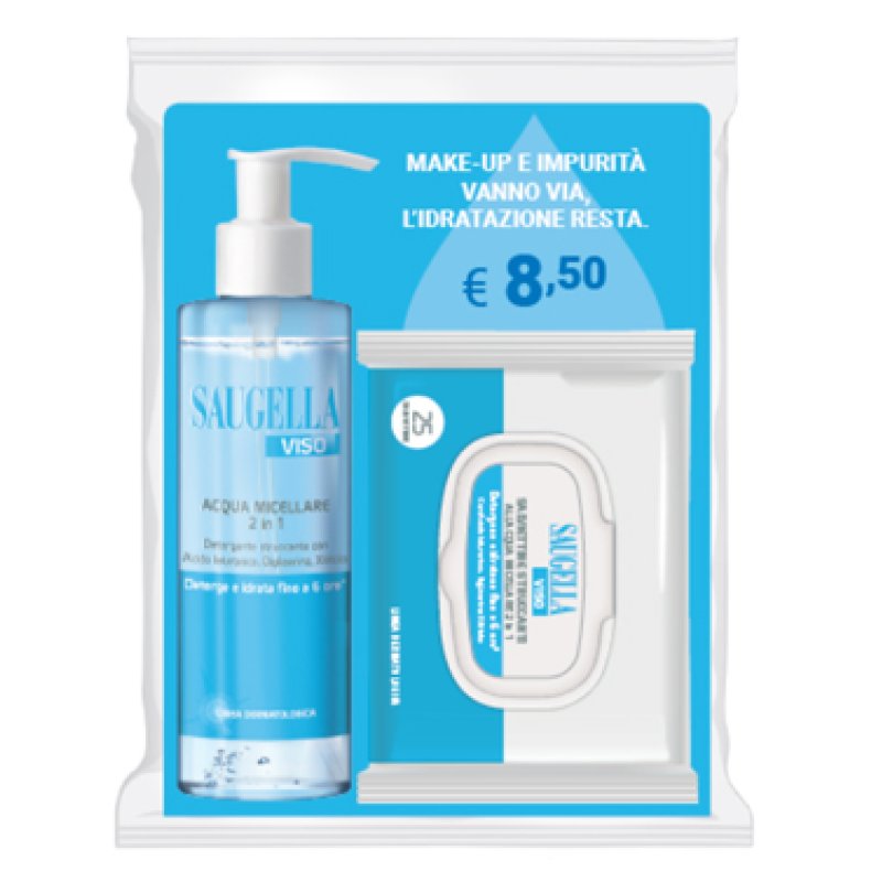 Saugella Acqua Micellare 2 in 1 200 ml + Salviettine Struccanti 25 pezzi