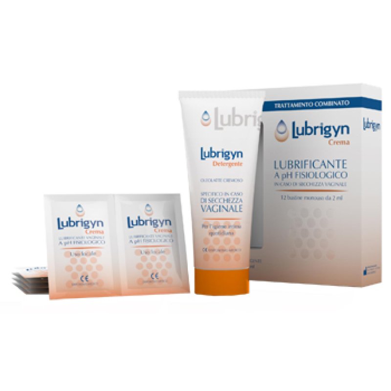 Lubrigyn Kit Crema + Detergente - Contro la secchezza vaginale ed i fastidi intimi - Tubo da 100 ml + 12 bustine monouso