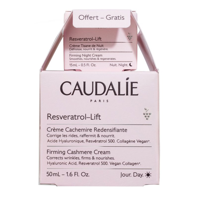 Caudalie Cofanetto Resveratrol Lift - Crema Cachemire Ridensificante 50 ml + Crema Tisana della Notte 15 ml