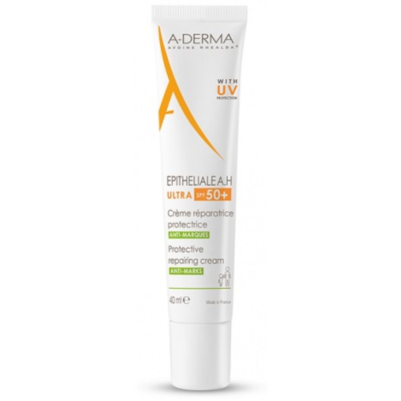 A-Derma Epitheliale A.H. Ultra Crema SPF 50+ - Crema per pelle danneggiata con protezione solare - 40 ml