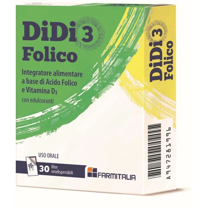 DiDi3 Folico - Integratore alimentare per favorire la gravidanza - 30 Film Orodispersibili