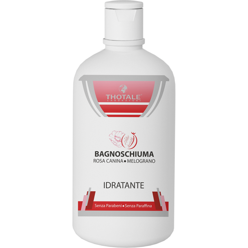 Thotale Bagnoschiuma Melograno e Rosa Canina - Bagno doccia idratante ed emolliente - 500 ml
