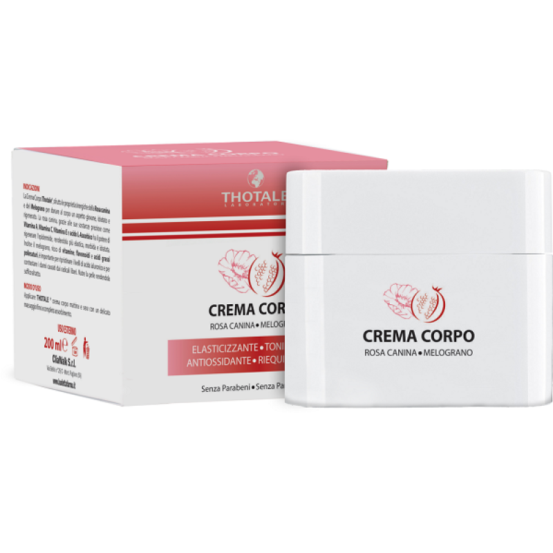 Thotale Crema Corpo alla Rosa Canina e Melograno - Crema corpo elasticizzante - 200 ml