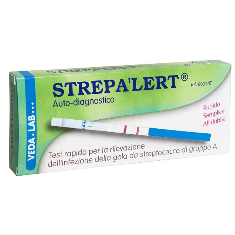 Strep'Alert Test Streptococco - Tampone faringeo per la rilevazione dello Streptococco A - 1 Kit autodiagnostico
