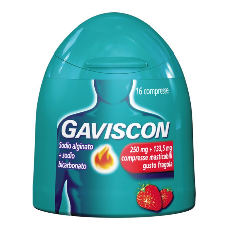 Gaviscon 16 Compresse Fragola 250+133,5mg