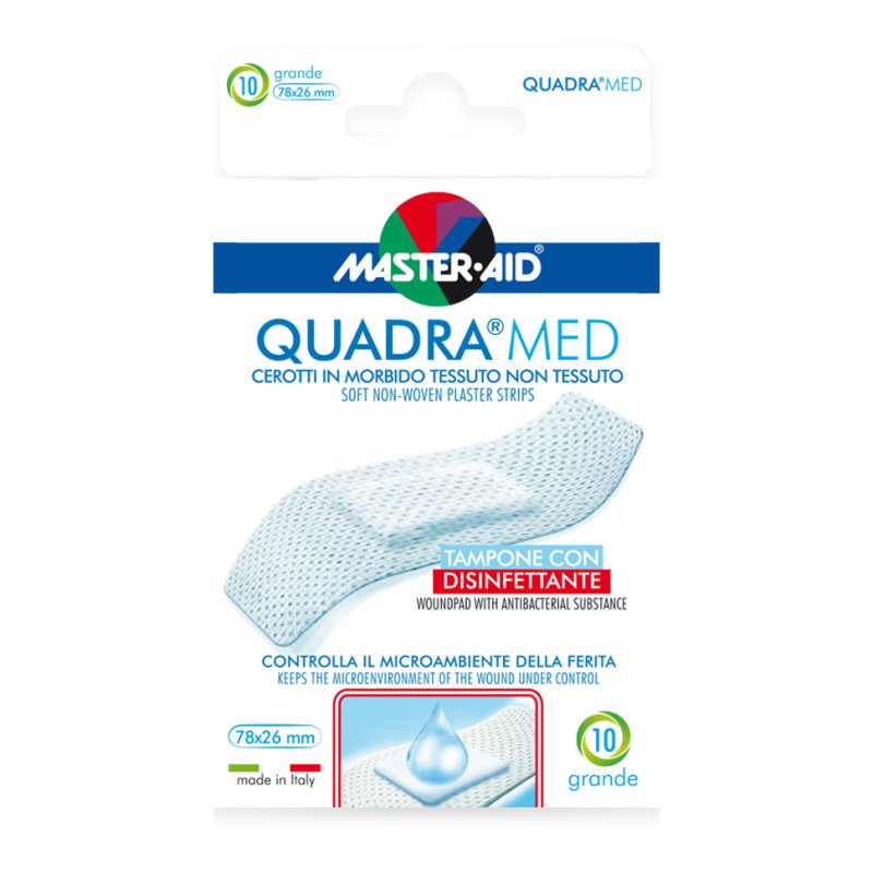 MasterAid Quadra Med Cerotto Grande 78x26 mm 10 pezzi