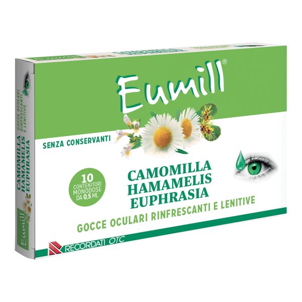 Eumill Gocce Oculari Camomilla Hamamelis Euphrasia 10 Flaconcini Monodose 0,5 ml