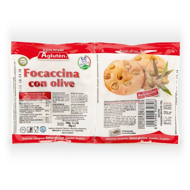 AGLUTEN Focaccina Olive 100g