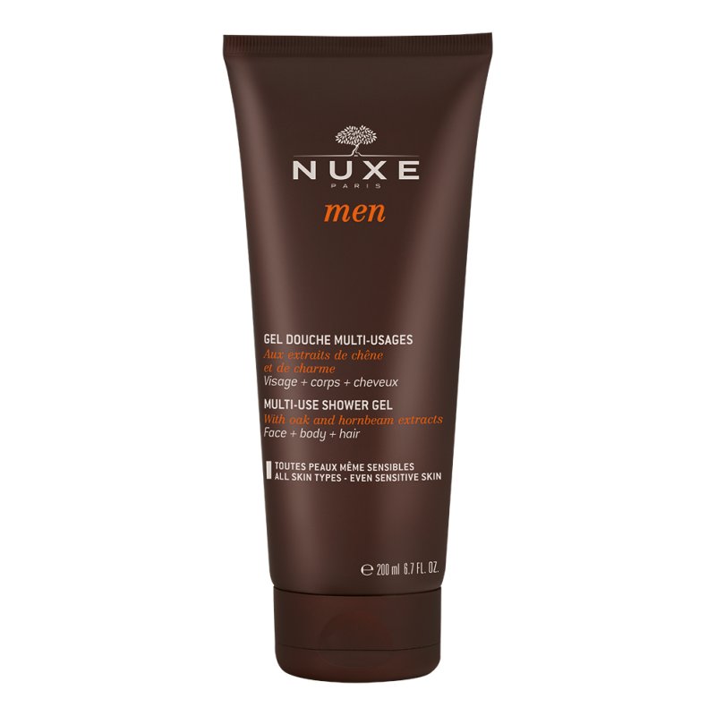 Nuxe Men Gel Doccia Uomo - Docciaschiuma energizzante per viso, corpo e capelli - 200 ml