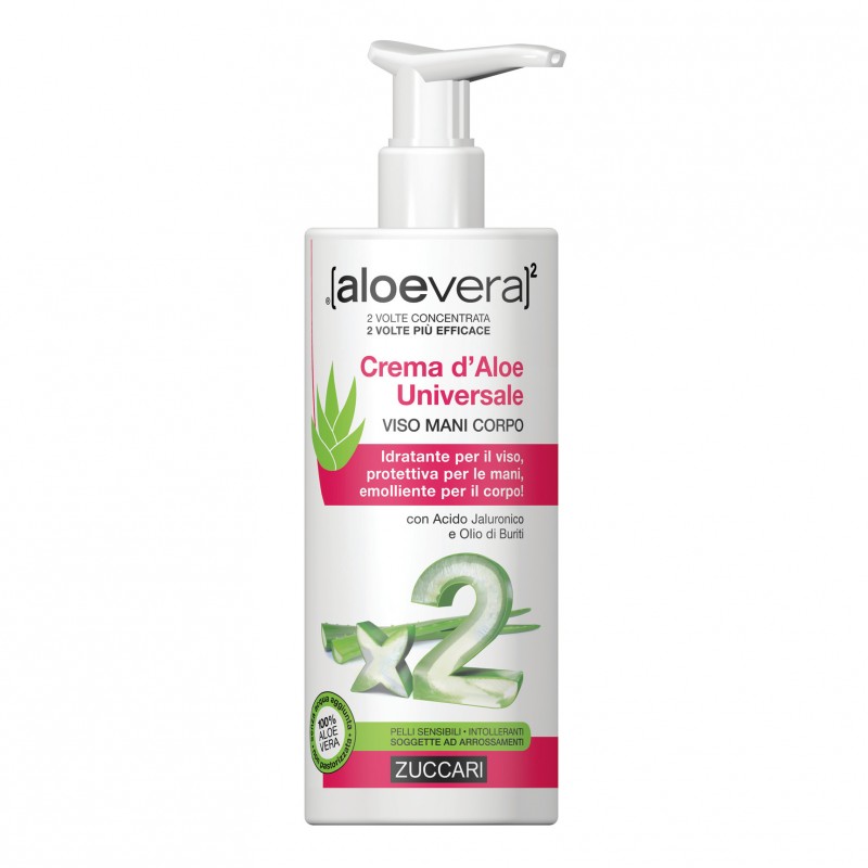 Aloevera 2 Crema d'Aloe Universale - Idratante viso, corpo e mani - 75 ml