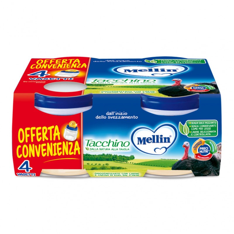 Mellin Omog Tacchino 4x80g