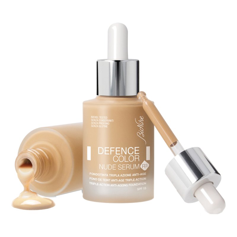 Defence Color Fondotinta Liquido Anti-Età Nude Serum Colore 601 Amande