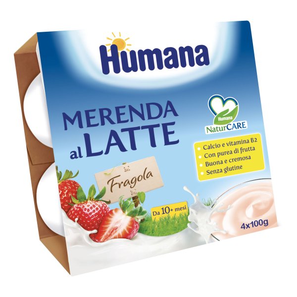 HUMANA Mer.Latte Fragola4x100g