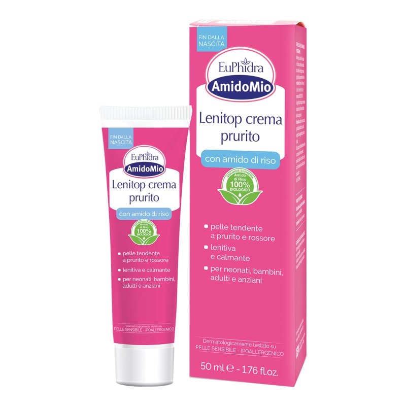 Euphidra Amido Mio Lenitop Crema Prurito Viso - Crema lenitiva per pelle tendente a prurito e rossori - 50 ml