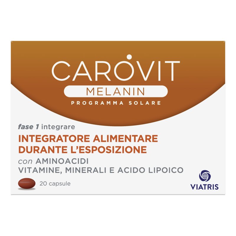 Carovit Melanin Solare - Integratore per stimolare la produzione di Melanina - 20 capsule