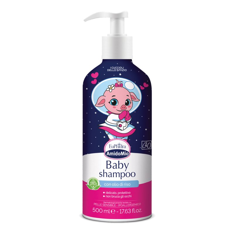 Euphidra Amido Mio Baby Shampoo - Shampoo per bambini delicato e non brucia agli occhi - 500 ml