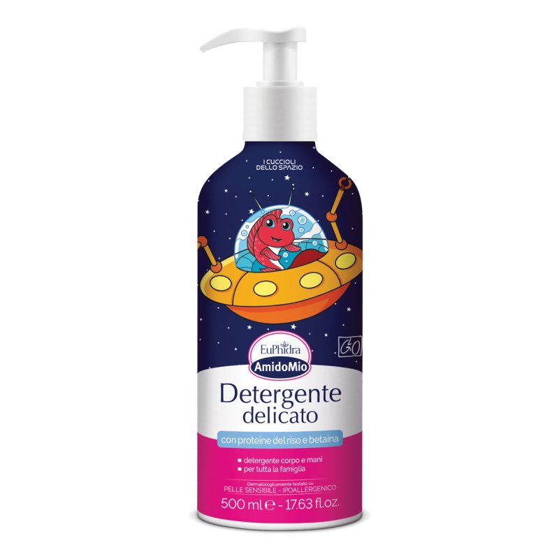 Euphidra Amido Mio Detergente Delicato - Detergente corpo e mani per adulti e bambini - 500 ml