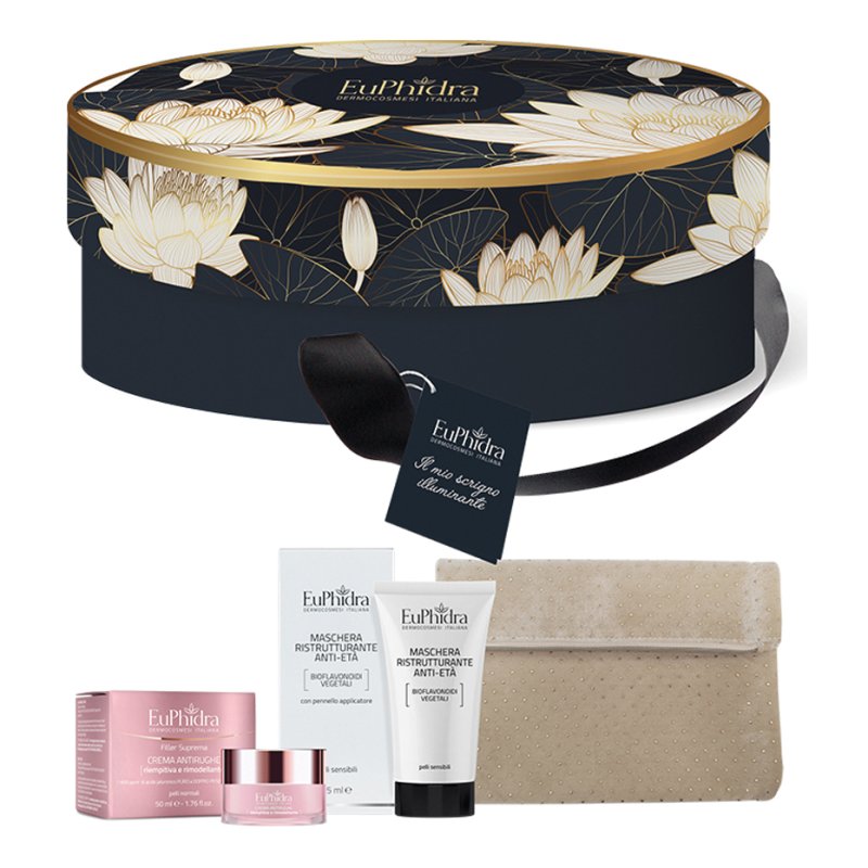 Euphidra Cofanetto di Natale Il mio Scrigno Illuminante - Filler Suprema Crema antirughe + Maschera ristrutturante antietà + Pochette