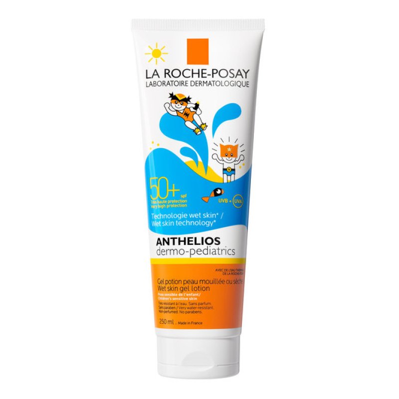 Anthelios Dermo-Pediatrics Pozione Gel Pelle Bagnata Bambini SPF 50+ Protezione Solare Molto Alta 250 ml