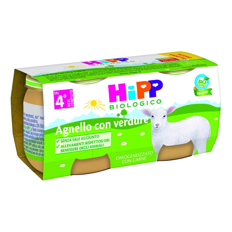 OMO HIPP Bio Agnello+Verd.2x80